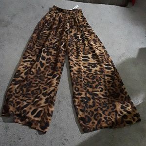 Love & Lemonade leopard Super flare wide leg pants